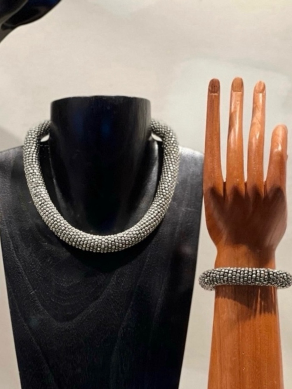 ❤️ Silver-Tone Necklace & Bracelet SET